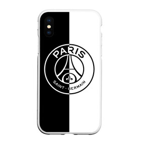 Чехол для iPhone XS Max матовый с принтом ФК ПСЖ / PSG BLACK & WHITE в Новосибирске, Силикон | Область печати: задняя сторона чехла, без боковых панелей | Тематика изображения на принте: paris saint germain | psg | saint | sport | париж | псг | спорт | футбол