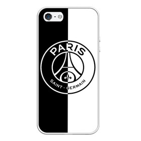 Чехол для iPhone 5/5S матовый с принтом ФК ПСЖ / PSG BLACK & WHITE в Новосибирске, Силикон | Область печати: задняя сторона чехла, без боковых панелей | paris saint germain | psg | saint | sport | париж | псг | спорт | футбол