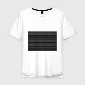 Мужская футболка хлопок Oversize с принтом Темный серый орнамент  в Новосибирске, 100% хлопок | свободный крой, круглый ворот, “спинка” длиннее передней части | абстрактный | геометрический | молодежный | орнамент | полосатый орнамент | серый | серый и черный | современный | темный