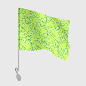 Флаг для автомобиля с принтом Абстрактный неоновый зеленый в Новосибирске, 100% полиэстер | Размер: 30*21 см | абстрактный | геометрический | детский | зеленый | летний | неоновый | ретро | треугольники