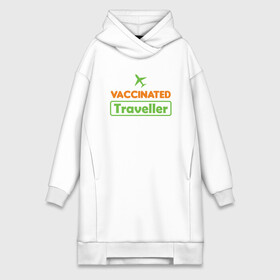 Платье-худи хлопок с принтом Вакцинированный турист в Новосибирске,  |  | coronavirus | covid19 | virus | вакцина | вакцинация | вирус | грипп | заражение | здоровье | иммунитет | инфекция | карантин | корона | коронавирус | маска | пандемия | прививка | самоизоляция | спутник