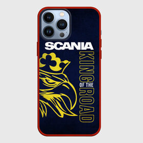 Чехол для iPhone 13 Pro Max с принтом Scania king of the road в Новосибирске,  |  | Тематика изображения на принте: scania | scania truck | scania грузовик | truck | trucks | грузовик | грузовики | дальнобои | дальнобой | дальнобойщик | скания | скания грузовик | фура | фуры