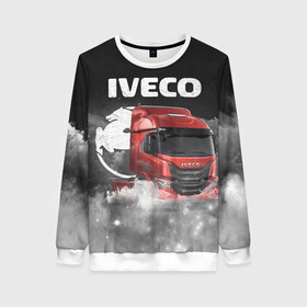 Женский свитшот 3D с принтом Iveco truck в Новосибирске, 100% полиэстер с мягким внутренним слоем | круглый вырез горловины, мягкая резинка на манжетах и поясе, свободная посадка по фигуре | iveco | iveco truck | iveco грузовик | truck | trucks | грузовик | грузовики | дальнобои | дальнобой | дальнобойщик | ивеко | ивеко грузовик | фура | фуры