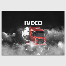 Поздравительная открытка с принтом Iveco truck в Новосибирске, 100% бумага | плотность бумаги 280 г/м2, матовая, на обратной стороне линовка и место для марки
 | iveco | iveco truck | iveco грузовик | truck | trucks | грузовик | грузовики | дальнобои | дальнобой | дальнобойщик | ивеко | ивеко грузовик | фура | фуры
