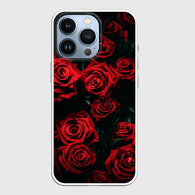 Чехол для iPhone 13 Pro с принтом РОЗЫ НА ЧЁРНОМ ФОНЕ в Новосибирске,  |  | Тематика изображения на принте: аромат | любовь | растения | розы | текстура | цветы | шипы