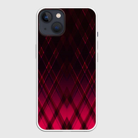 Чехол для iPhone 13 с принтом Геометрический градиентный фон в Новосибирске,  |  | абстрактный | вишневый | геометрический | градиентный | клетка | красный | модный | плед | современный