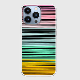 Чехол для iPhone 13 Pro с принтом Модный полосатый узор в Новосибирске,  |  | желтый | модный | молодежный | разноцветные линии | разноцветный полосатый | розовый | салатовый | современный