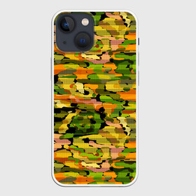 Чехол для iPhone 13 mini с принтом Яркий осенний камуфляж в Новосибирске,  |  | абстрактный | камуфляж | модный | молодежный | осень | полосатый | яркий осенний камуфляж