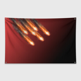 Флаг-баннер с принтом Падение комет в Новосибирске, 100% полиэстер | размер 67 х 109 см, плотность ткани — 95 г/м2; по краям флага есть четыре люверса для крепления | asteroid | comet | астероид | комета