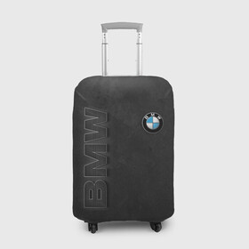 Чехол для чемодана 3D с принтом BMW LOGO AND INSCRIPTION в Новосибирске, 86% полиэфир, 14% спандекс | двустороннее нанесение принта, прорези для ручек и колес | bmw | авто | автомобиль | бмв | логотип | марка | машина | надпись | текстура