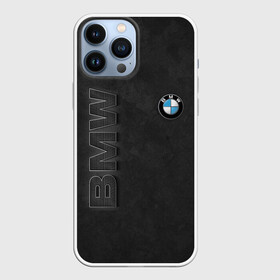 Чехол для iPhone 13 Pro Max с принтом BMW LOGO AND INSCRIPTION в Новосибирске,  |  | bmw | авто | автомобиль | бмв | логотип | марка | машина | надпись | текстура