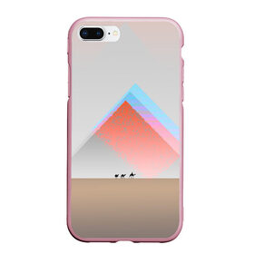 Чехол для iPhone 7Plus/8 Plus матовый с принтом Пустынный мираж в Новосибирске, Силикон | Область печати: задняя сторона чехла, без боковых панелей | верблюды | глюк | караван | пирамиды | путник | треугольник | цветовой шум