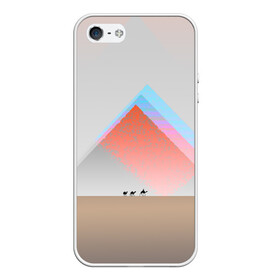 Чехол для iPhone 5/5S матовый с принтом Пустынный мираж в Новосибирске, Силикон | Область печати: задняя сторона чехла, без боковых панелей | верблюды | глюк | караван | пирамиды | путник | треугольник | цветовой шум