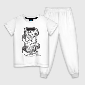 Детская пижама хлопок с принтом Время - деньги в Новосибирске, 100% хлопок |  брюки и футболка прямого кроя, без карманов, на брюках мягкая резинка на поясе и по низу штанин
 | богатство | время | деньги | песочные часы | таймер | часы