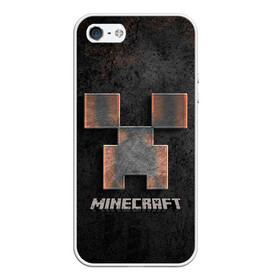 Чехол для iPhone 5/5S матовый с принтом MINECRAFT TEXTURE IRON в Новосибирске, Силикон | Область печати: задняя сторона чехла, без боковых панелей | Тематика изображения на принте: creeper | game | minecraft | железо | игра | компьютерная | крипер | криппер | майн | майнкрафт | текстура