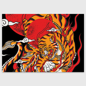 Поздравительная открытка с принтом Год тигра в Новосибирске, 100% бумага | плотность бумаги 280 г/м2, матовая, на обратной стороне линовка и место для марки
 | год  тигра | дикий | звери | кошки | полосы | тигр | тигровые мотивы | хищник