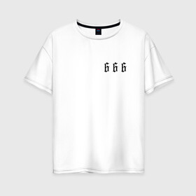 Женская футболка хлопок Oversize с принтом Морген 666 в Новосибирске, 100% хлопок | свободный крой, круглый ворот, спущенный рукав, длина до линии бедер
 | 666 | morgenshtern | морген | моргенштерн | реп | утренняя звезда