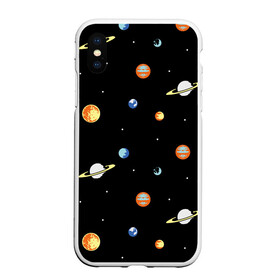Чехол для iPhone XS Max матовый с принтом Планеты в космосе в Новосибирске, Силикон | Область печати: задняя сторона чехла, без боковых панелей | венера | звезды | земля | иллюстрация | космос | паттерн | планеты | рисунок | сатурн | черный | юпитер