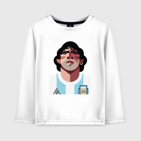 Детский лонгслив хлопок с принтом Football - Maradona в Новосибирске, 100% хлопок | круглый вырез горловины, полуприлегающий силуэт, длина до линии бедер | argentina | diego | football | maradona | messi | аргентина | гол | диего | игрок | марадона | месси | мяч | рука бога | спорт | футбол | футболист | чемпион