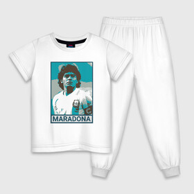 Детская пижама хлопок с принтом Maradona в Новосибирске, 100% хлопок |  брюки и футболка прямого кроя, без карманов, на брюках мягкая резинка на поясе и по низу штанин
 | Тематика изображения на принте: argentina | diego | football | maradona | messi | аргентина | гол | диего | игрок | марадона | месси | мяч | рука бога | спорт | футбол | футболист | чемпион