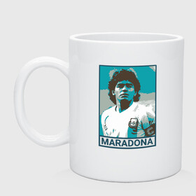 Кружка керамическая с принтом Maradona в Новосибирске, керамика | объем — 330 мл, диаметр — 80 мм. Принт наносится на бока кружки, можно сделать два разных изображения | Тематика изображения на принте: argentina | diego | football | maradona | messi | аргентина | гол | диего | игрок | марадона | месси | мяч | рука бога | спорт | футбол | футболист | чемпион