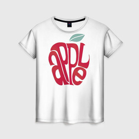 Женская футболка 3D с принтом Красное яблочко в Новосибирске, 100% полиэфир ( синтетическое хлопкоподобное полотно) | прямой крой, круглый вырез горловины, длина до линии бедер | apple | red apple | красное яблоко | фруктовое | фруктовый | фрукты | яблоко | яблони | яблоня