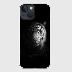 Чехол для iPhone 13 mini с принтом БЕЛЫЙ ТИГР в Новосибирске,  |  | animal | art | beast | cat | hunter | picture | power | strong | tiger | white | белый | благородный | гордый | дикие | животные | звери | кошки | охотник | тигр | хищник | царь