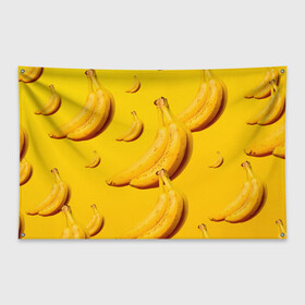 Флаг-баннер с принтом Банановый рай в Новосибирске, 100% полиэстер | размер 67 х 109 см, плотность ткани — 95 г/м2; по краям флага есть четыре люверса для крепления | банановый | бананы | желтый | кожура | фрукты