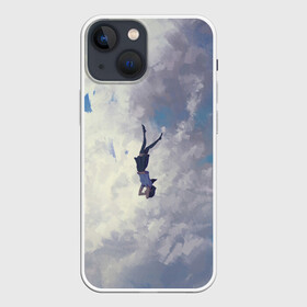 Чехол для iPhone 13 mini с принтом Летящая девушка в Новосибирске,  |  | fly | girl | девушка | небо | облака | полёт
