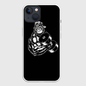 Чехол для iPhone 13 с принтом Ironmonkey в Новосибирске,  |  | fitness | gorilla | gym | monkey | power | sport | strength | горилла | качалка | мощь | сила | спорт | фитнес