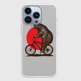 Чехол для iPhone 13 Pro с принтом Медведь на велосиеде в Новосибирске,  |  | Тематика изображения на принте: вело | велосипед | медведь | солнце | спорт | япония