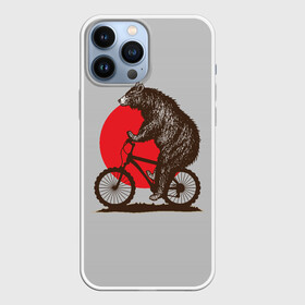 Чехол для iPhone 13 Pro Max с принтом Медведь на велосиеде в Новосибирске,  |  | вело | велосипед | медведь | солнце | спорт | япония