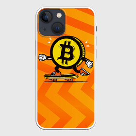 Чехол для iPhone 13 mini с принтом Биткоин на скейте в Новосибирске,  |  | bitcoin | альткоин | битки | биткоин | биток | крипта | криптовалюта | монета | сатоши