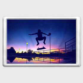 Магнит 45*70 с принтом Skateboarding в Новосибирске, Пластик | Размер: 78*52 мм; Размер печати: 70*45 | board | man | skate | skateboard | skateboarder | skateboarding | sport | street | sunset | доска | закат | скейт | скейтборд | скейтбординг | скейтбордист | спорт | улица | человек