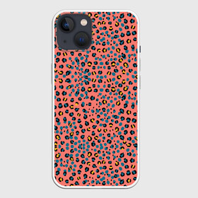 Чехол для iPhone 13 с принтом Леопардовый принт на розовом в Новосибирске,  |  | абстракция | африканский | леопардовые пятна | леопардовый принт | розовый | сафари