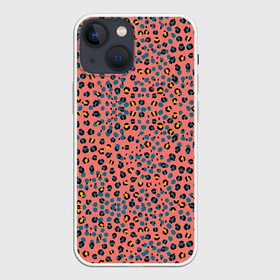 Чехол для iPhone 13 mini с принтом Леопардовый принт на розовом в Новосибирске,  |  | абстракция | африканский | леопардовые пятна | леопардовый принт | розовый | сафари