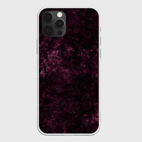 Чехол для iPhone 12 Pro с принтом Мраморная текстура камня в Новосибирске, силикон | область печати: задняя сторона чехла, без боковых панелей | абстрактный | бархатный | бордовый | камень | модный | мрамор | пурпурный | современный узор