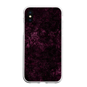 Чехол для iPhone XS Max матовый с принтом Мраморная текстура камня в Новосибирске, Силикон | Область печати: задняя сторона чехла, без боковых панелей | абстрактный | бархатный | бордовый | камень | модный | мрамор | пурпурный | современный узор