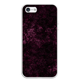 Чехол для iPhone 5/5S матовый с принтом Мраморная текстура камня в Новосибирске, Силикон | Область печати: задняя сторона чехла, без боковых панелей | абстрактный | бархатный | бордовый | камень | модный | мрамор | пурпурный | современный узор