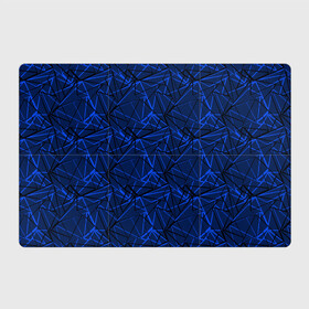 Магнитный плакат 3Х2 с принтом Черно-синий геометрический   в Новосибирске, Полимерный материал с магнитным слоем | 6 деталей размером 9*9 см | Тематика изображения на принте: абстрактный | геометрические фигуры | геометрический | модный | молодежный | полосы | синий | синий и черный