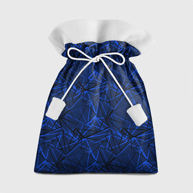 Подарочный 3D мешок с принтом Черно-синий геометрический   в Новосибирске, 100% полиэстер | Размер: 29*39 см | Тематика изображения на принте: абстрактный | геометрические фигуры | геометрический | модный | молодежный | полосы | синий | синий и черный