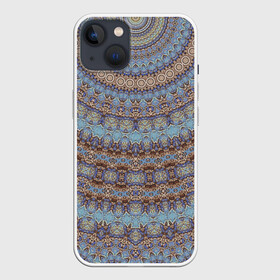 Чехол для iPhone 13 с принтом Этнический арабский узор в Новосибирске,  |  | арабский | калейдоскоп | коричневый | круглый | орнамент | серый | украшение | этнический