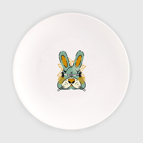 Тарелка с принтом Безумный кролик в Новосибирске, фарфор | диаметр - 210 мм
диаметр для нанесения принта - 120 мм | Тематика изображения на принте: rabbit | безумие | животное | заяц | зверь | крол | кролик | трус