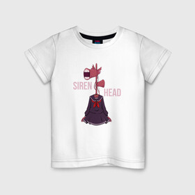 Детская футболка хлопок с принтом Girl Siren Head в Новосибирске, 100% хлопок | круглый вырез горловины, полуприлегающий силуэт, длина до линии бедер | games | monster | siren head | игры | лес | монстр | сирена | сиреноголовый | страшилка | ужастик | хоррор