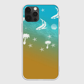 Чехол для iPhone 12 Pro Max с принтом Морское ассорти в Новосибирске, Силикон |  | Тематика изображения на принте: акулы | волна | дельфины | море | морепродукты | морские животные | морской | пальмы | песок | ракушки | рыбы