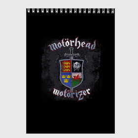 Скетчбук с принтом Shield of Motorhead в Новосибирске, 100% бумага
 | 48 листов, плотность листов — 100 г/м2, плотность картонной обложки — 250 г/м2. Листы скреплены сверху удобной пружинной спиралью | alternative | metall | motorhead | music | rock | альтернатива | металл | моторхед | моторхэд | музыка | рок