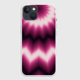 Чехол для iPhone 13 с принтом Черно пурпурный калейдоскоп в Новосибирске,  |  | абстрактный | бордовый | геометрический | зигзаг | калейдоскоп | модный | орнамент | современный | черный