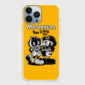 Чехол для iPhone 13 Pro Max с принтом Motorhead x Cuphead в Новосибирске,  |  | Тематика изображения на принте: alternative | cuphead | metall | motorhead | music | rock | альтернатива | капхэд | лемми | металл | моторхед | моторхэд | музыка | рок