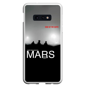 Чехол для Samsung S10E с принтом Thirty Seconds to Mars - Edge of the Earth в Новосибирске, Силикон | Область печати: задняя сторона чехла, без боковых панелей | 30 seconds to mars | 30 секунд до марса | 30 фстм | 30stm | 30сдм | jared leto | rock band | thirty seconds to mars | альтернативный | гранж | джаред лето | нео | пост | прогрессивный | рок группа | фети секондс ту марс | хард | шеннон