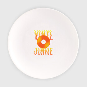 Тарелка с принтом Vinyl Junkie в Новосибирске, фарфор | диаметр - 210 мм
диаметр для нанесения принта - 120 мм | Тематика изображения на принте: dj | english | vinyl junkie | диджей | музыкант | пластинка | по английски